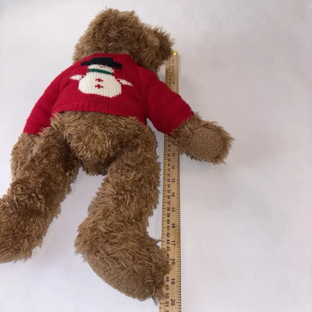 Vintage 1998 Belkie Bear Plush Teddy Stuffed Animal Red‎ Snowman Sweater Belk